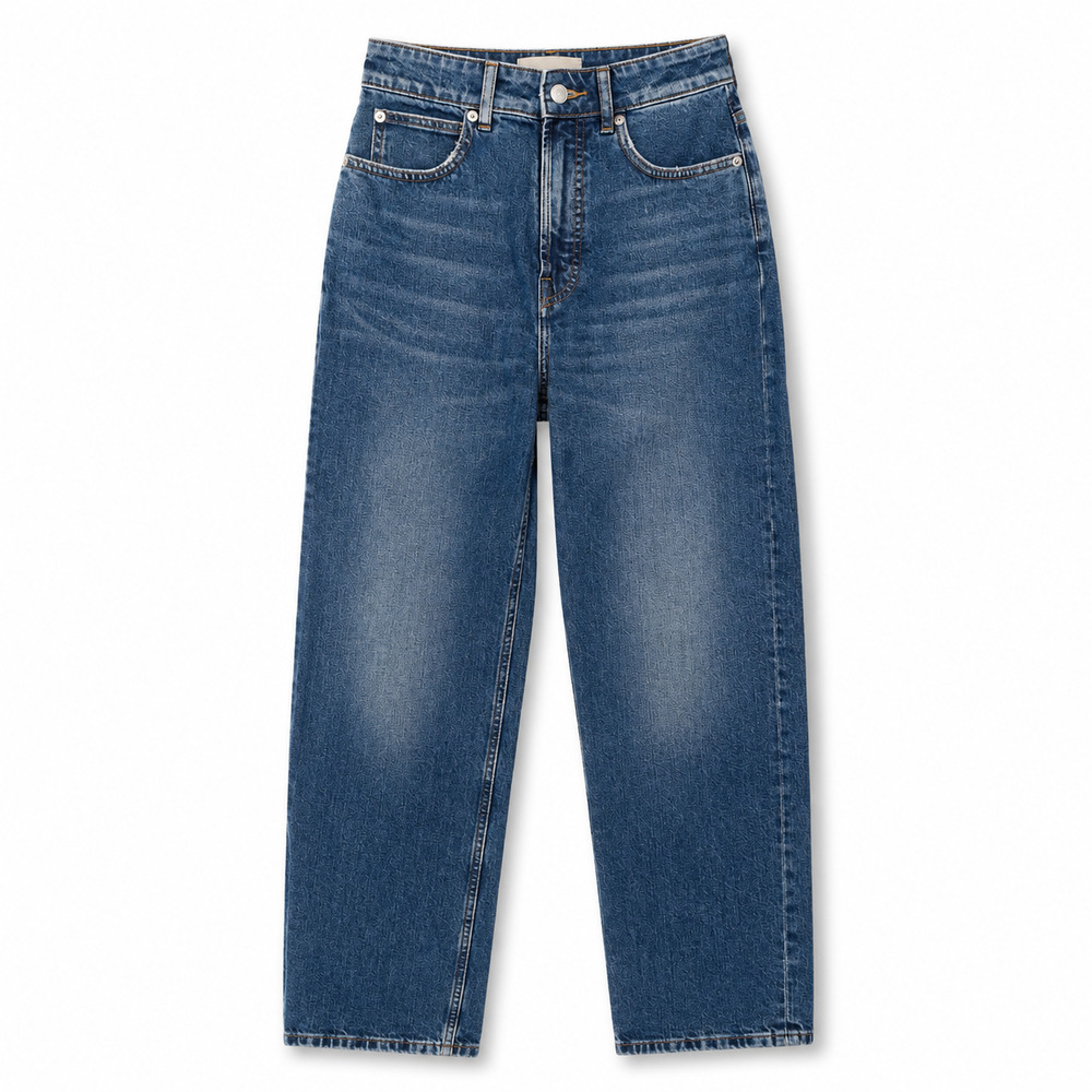 Everlane Curvy Way High Jeans Womens 26L Blue Distressed Organic Cotton NWOT